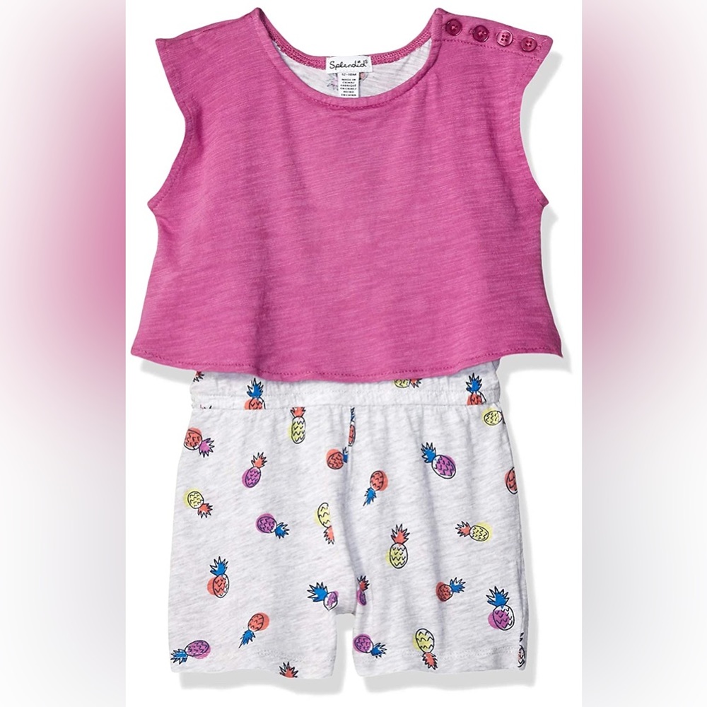 Splendid baby girl pineapple romper